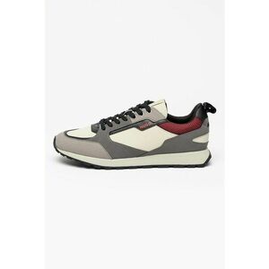 Pantofi sport din piele ecologica si material textil Icelin - Visiniu/Gri deschis/Bej imagine
