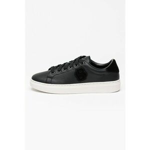 Pantofi sport de piele cu aplicatie monograma Kieran - Negru imagine