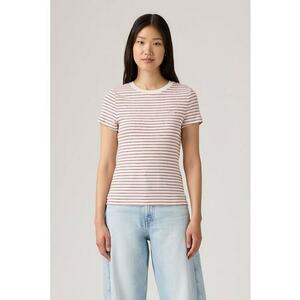 Tricou slim fit de bumbac Essential - Rosu/Alb murdar/Roz imagine