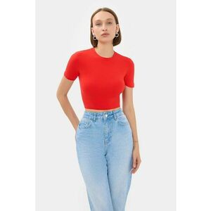 Tricou rotund crop - Rosu imagine