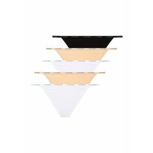 Set de chiloti tanga din amestec de modal - 5 perechi - Alb/Negru/Bej imagine