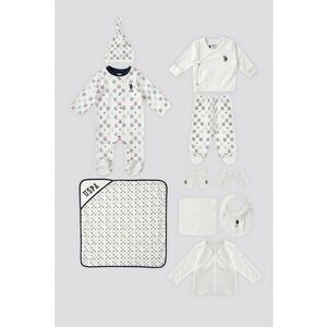 Set de imbracaminte de bumbac - 10 piese - Alb/Visiniu/Albastru ultramarin imagine