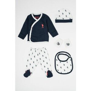 Set de imbracaminte de bumbac - 5 piese - Alb/Negru imagine