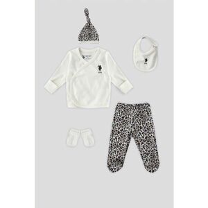 Set de imbracaminte cu imprimeu - 6 piese - Alb/Negru/Albastru prafuit imagine