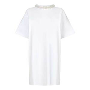 Rochie-tricou cu guler decorat - Alb imagine