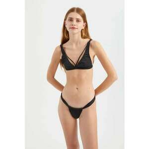 Set bikini bretele - decolteu ombre - negru - textil imagine