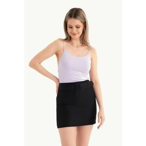 Top crop - bretele spaghetti - violet - jerseu imagine