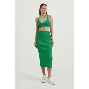 Compleu dama - 2 piese - fusta maxi - verde - jerseu imagine