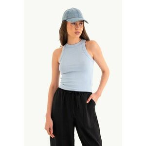 Maiou basic - guler halter - albastru - jerseu imagine