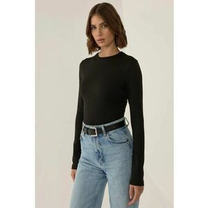 Body slim fit - maneca lunga - negru - Negru imagine