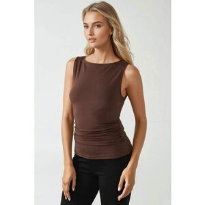 Top - tricotat - slim fit - maro - jerseu imagine