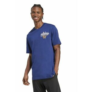 Tricou din bumbac cu imprimeu pe partea din spate - Albastru inchis/Alb murdar imagine