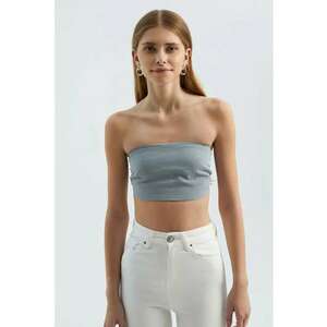 Top scurt - fara bretele - elegant - gri - textil imagine