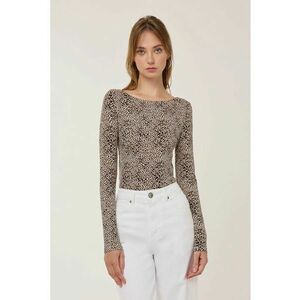 Top dama - slim fit - imprimeu animal - multicolor - jerseu viscoza imagine