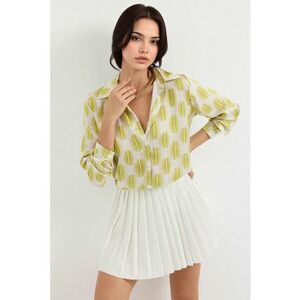 Camasa dama HiCCUP - textil - galben - maneca lunga - inchidere cu nasturi imagine