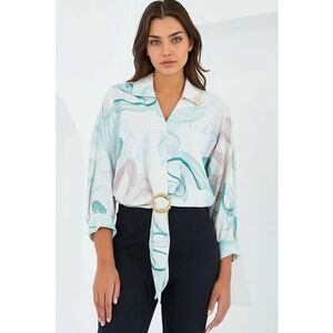 Camasa scurta pentru dama - BDART - verde - poliester imagine
