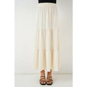 Fusta maxi texturata HiCCUP - bej - poliester/elastan - croiala standard imagine