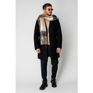 Palton lung cu nasturi Black 18847 - Negru imagine