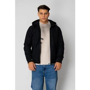 Jacheta de fas cu fermoar si gluga Black 18946 - Negru imagine