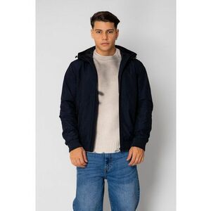 Jacheta de fas cu fermoar si gluga Black 18946 - Bleumarin imagine