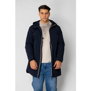 Jacheta lunga de fas cu fermoar si gluga Navy 18936 - Bleumarin imagine