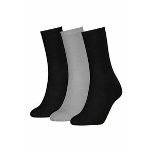 Set de sosete lungi cu model uni - 3 perechi - Negru/Gri deschis imagine