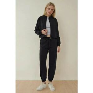 Set sport - hanorac cu fermoar si pantaloni de trening - bleumarin - amestec bumbac-poliamida-elastan imagine