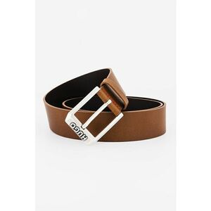 Curea de piele cu catarama metalica patrata Gelio - Caramel imagine