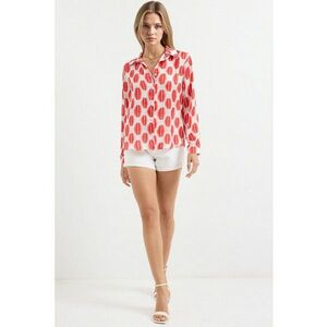 Camasi dama - HiCCUP - camasa cu maneca lunga - rosu caramiziu - textil imagine