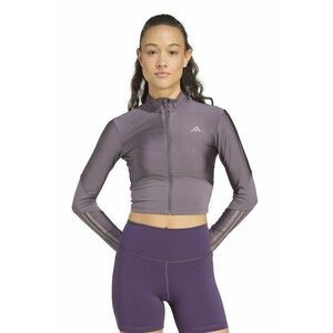 Bluza crop cu fermoar - pentru antrenament - Violet imagine