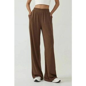 Pantaloni dama - tricotati - maro - textil - Maro imagine