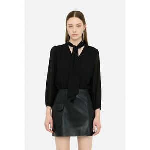 Rochie scurta cu detaliu funda - Negru imagine