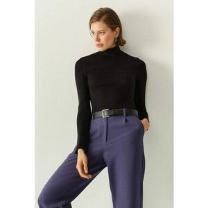Bluza dama - guler inalt - negru - Negru imagine