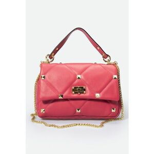 Geanta crossbody - de piele cu tinte - Roz aprins - 18x26x8 imagine
