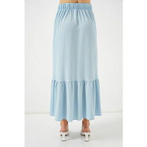 Fusta maxi tricotata HiCCUP - texturata - talie elastica - albastra - poliester-lycra imagine
