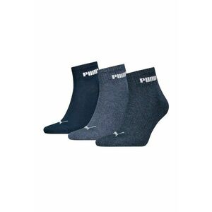Set de sosete scurte unisex cu logo contrastant - 3 perechi - Albastru inchis/Bleumarin imagine