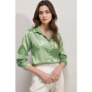 Camasi dama HiCCUP satin - Verde lime imagine