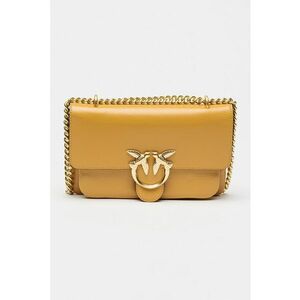 Geanta crossbody de piele cu bareta din lant - Portocaliu persan imagine