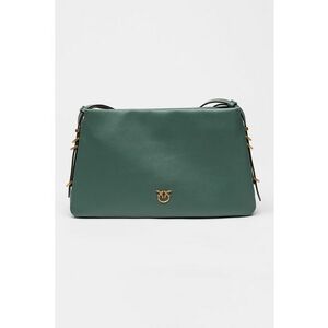 Geanta de piele cu bareta de umar si trei compartimente - Verde persan imagine