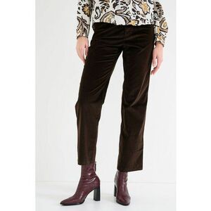 Pantaloni crop cu talie inalta - Maro inchis imagine