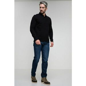 Blugi slim fit cu aspect decolorat - Albastru melange imagine