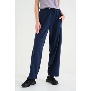 Pantaloni drepti din amestec de modal - Albastru ultramarin imagine