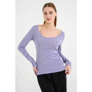 Bluza slim fit cu mansete cu nasturi Edeline - Violet deschis imagine