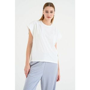 Tricou uni de bumbac - Alb imagine