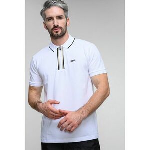 Treicou polo cu fenta cu fermoar - Alb optic imagine