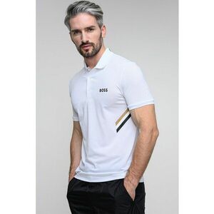Tricou cu accente in dungi - Alb imagine
