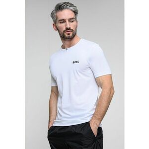 Tricou cu logo contrastant - Alb optic imagine