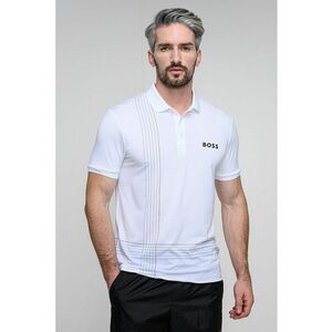 Tricou polo cu imprimeu logo - Alb optic imagine
