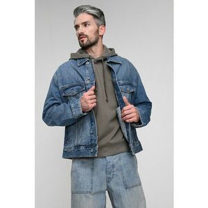 Jacheta de denim cu buzunare pe piept - Albastru deschis imagine