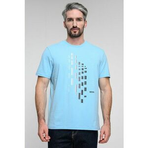 Tricou cu imprimeu geometric - Albastru deschis imagine